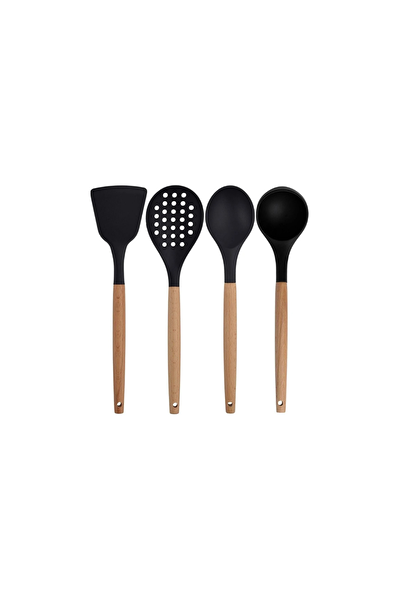 Kitchen Design Lab Siyah Bambu Silikon Servis Seti 8 Adet