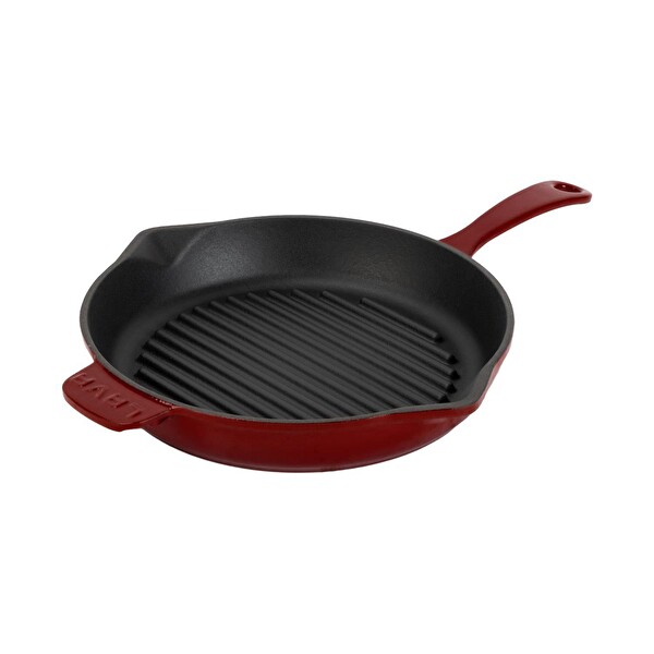 Lava Döküm Yuvarlak Izgara Tava Döküm Demir Yekpare Saplı Çap 28 CM Bordo - LV ECO Y GT 28 BR