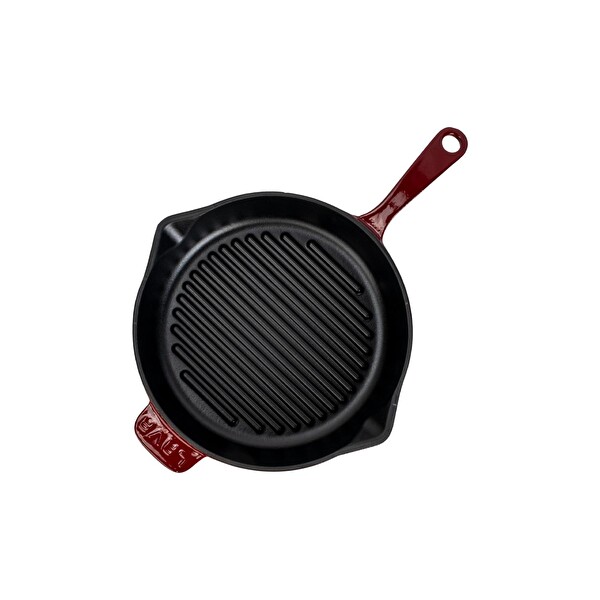 Lava Döküm Yuvarlak Izgara Tava Döküm Demir Yekpare Saplı Çap 28 CM Bordo - LV ECO Y GT 28 BR