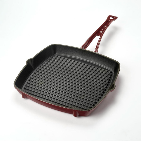 Lava Döküm Kare Izgara Tava Döküm Demir Yekpare Saplı. Ölçü 26x26 CM Bordo - LV ECO K GT 2626 K0 BR