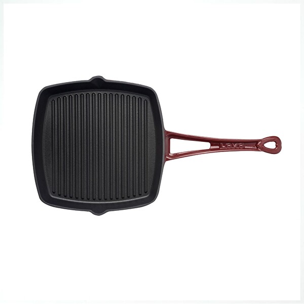 Lava Döküm Kare Izgara Tava Döküm Demir Yekpare Saplı. Ölçü 26x26 CM Bordo - LV ECO K GT 2626 K0 BR
