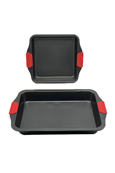 Kitchen Design Lab Karbon Siyah Çelik Orta ve Büyük Boy Fırın Tepsisi 24 x 40 x 7 CM - 2 Adet