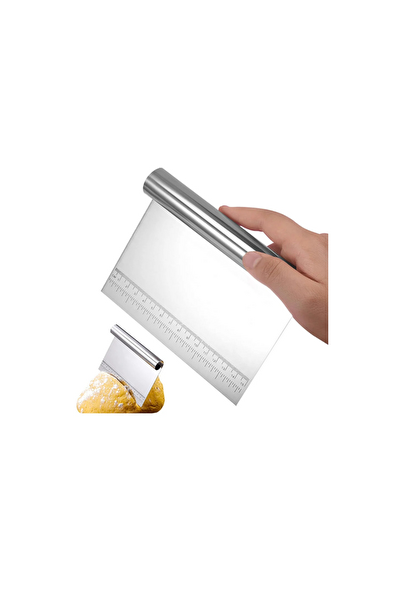 Kitchen Design Lab Çelik Hamur Kesme Spatulası Ve Silikon Çok Amaçlı Hamur Açma Matı 45x65 CM