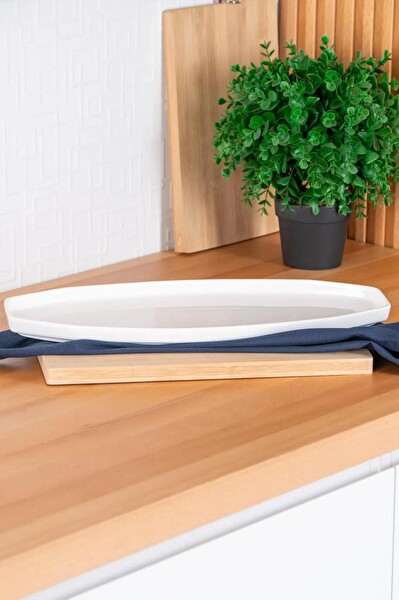 Acar BHM-05361 Hexagon Art 40 CM Oval Kayık Tabak 2 Adet