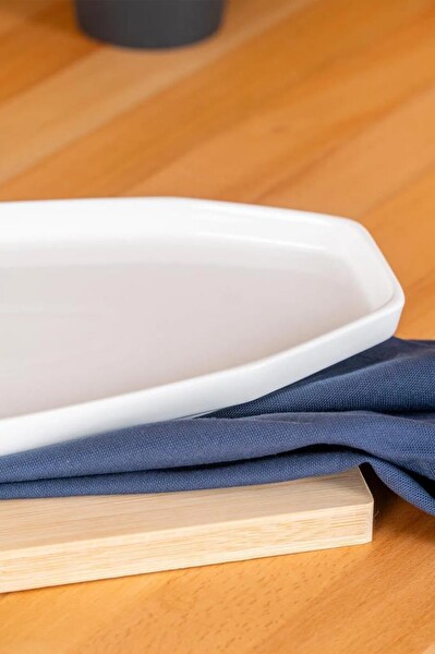 Acar BHM-05361 Hexagon Art 40 CM Oval Kayık Tabak 2 Adet