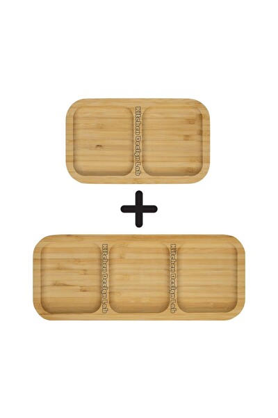 Kitchen Design Lab Bambu 2-3 Bölmeli Sunum Servis Tabağı - 2 Adet