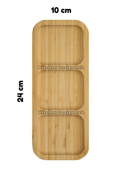 Kitchen Design Lab Bambu 2-3 Bölmeli Sunum Servis Tabağı - 2 Adet