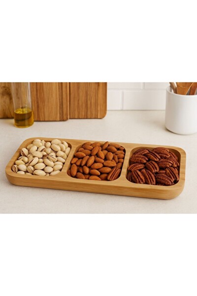 Kitchen Design Lab Bambu 2-3 Bölmeli Sunum Servis Tabağı - 2 Adet