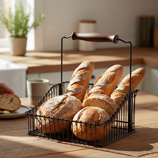 Technow Vip Ahmet VP-920 Mutfak Banyo Sepeti Çok Amaçlı Ferforje Metal Fintorp Model 20x20 CM