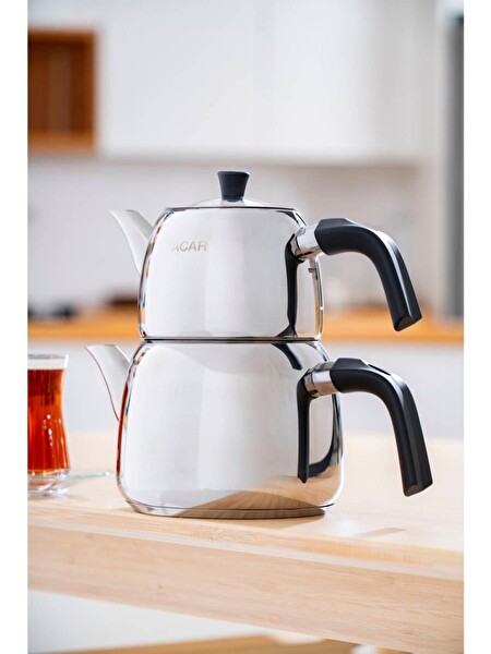 Acar Alvez Orta Boy Çelik Çaydanlık Takımı AR-08587