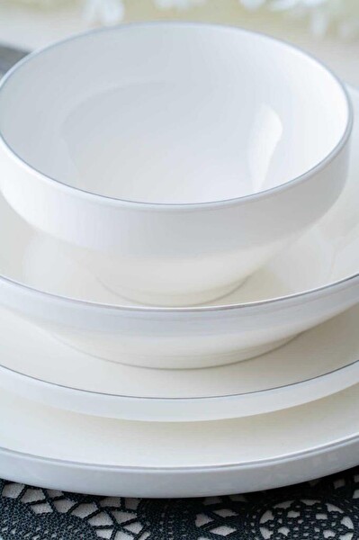 Acar SCT-05443 Silver Rise 24 Parça Porselen Yemek Takımı