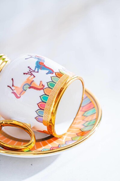 Acar Wilshire Turuncu 6'lı Kahve Fincan Takımı SHP-07188