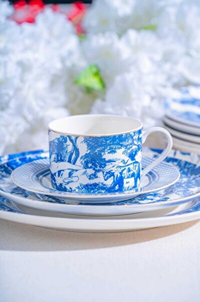 Acar Destinee 6 Kişilik 19 Parça Porselen Pasta - İkram Seti NCY-07080