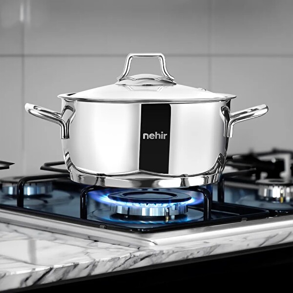 Nehir Silver 24 CM Çelik Derin Tencere