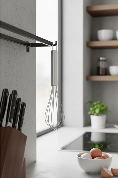 Kitchen Design Lab Çelik Metal Saplı 18 CM Kevgir Ve 35 CM Çırpıcı - 2 Adet Set