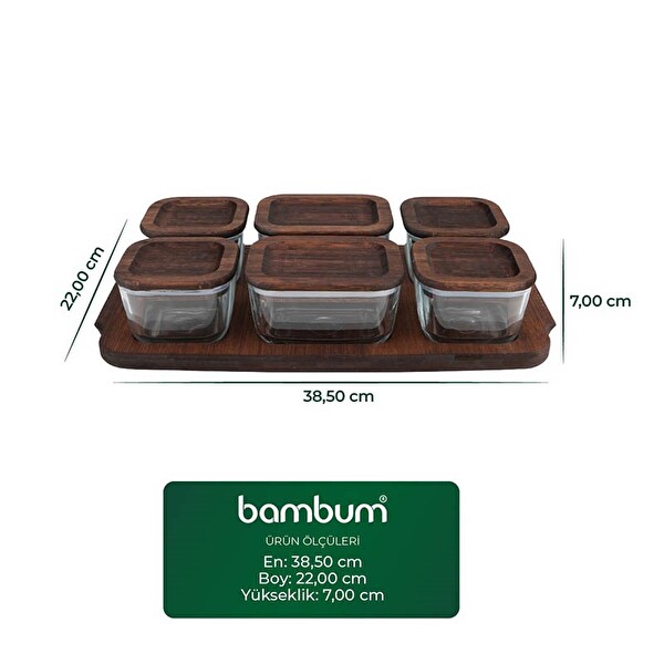 Bambum Nero - Enzo - 13 Parça Cam Kahvaltı Seti