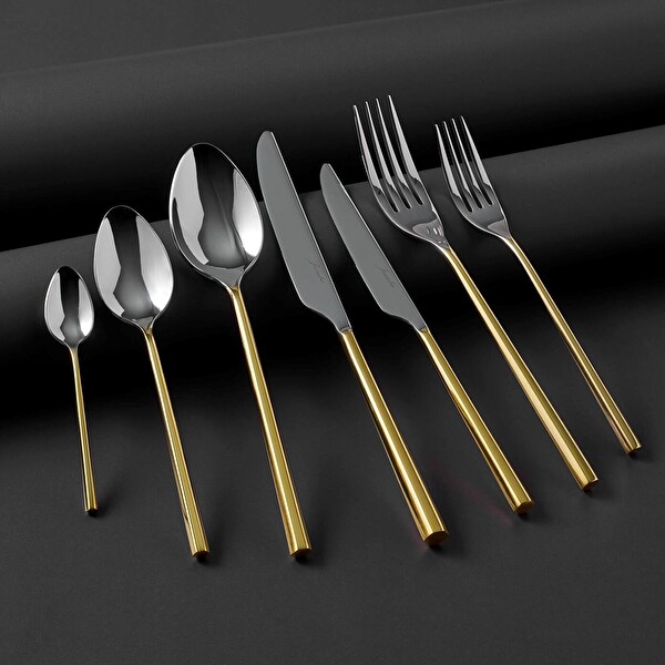 Jumbo 1001 Altın Detaylı Çatal Kaşık Ve Bıçak Takımı - 84 Parça 12 Kişilik