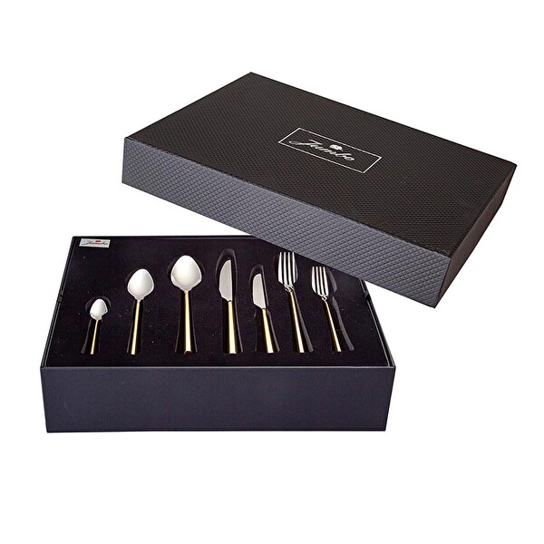 Jumbo 1001 Altın Detaylı Çatal Kaşık Ve Bıçak Takımı - 84 Parça 12 Kişilik