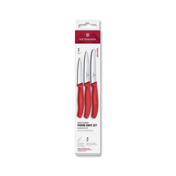 Victorinox 6.7111.34C1 Swiss Classic 3'lü Bıçak Seti - Kırmızı