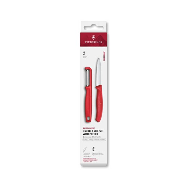 Victorinox 6.7111.21C1 Swiss Classic 2'li Bıçak Ve Soyacak Seti - Kırmızı