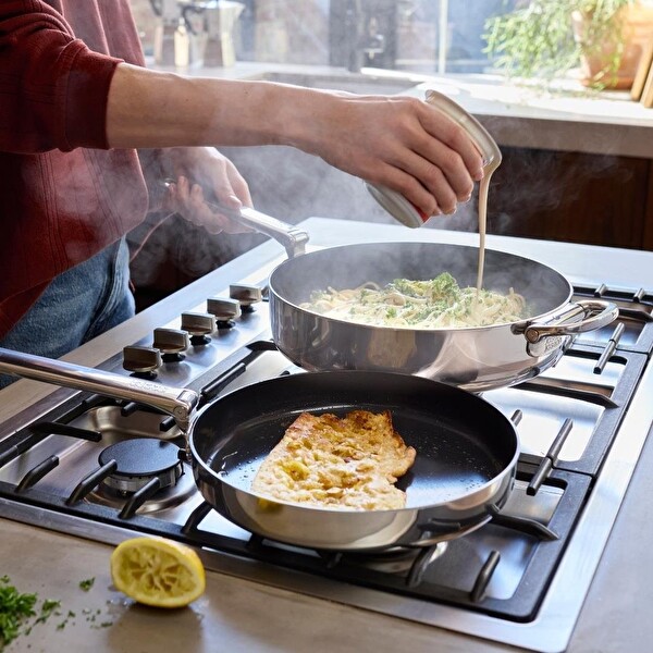 Joseph Joseph 1000057 Space 3 Katmanlı Paslanmaz Çelik Seramik Kaplama 28 CM Kızartma Tavası