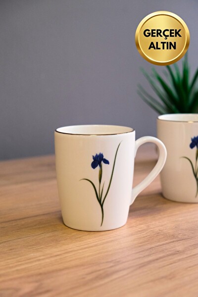 Tabak Evi Porselen Natura İris Kulplu Mug Kupa 9 CM - 220 ML - 2 Kişilik