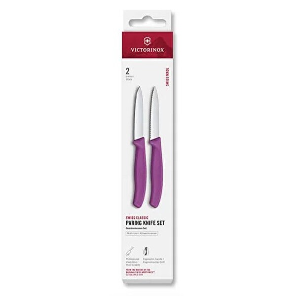 Victorinox 6.7695.2C1 Swiss Classic 2'li Bıçak Seti - Mor