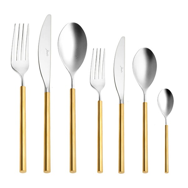 Jumbo 6000 Roller 84 Parça 12 Kişilik Çatal Kaşık Bıçak Takımı Altın