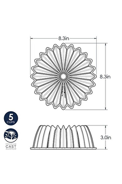 Nordicware 93277 Brillance Bundt Kek Kalıbı - 5 Cup Gold