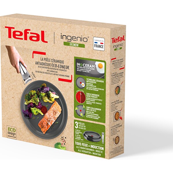 Tefal Ingenio Ceramic Renew İndüksiyon Tabanlı 3 Parça Tava Seti