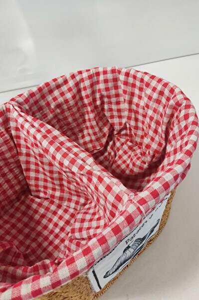 DigitHome Oval Rattan Hasır Sebzelik Çift Bölmeli Sepet Düzenleyici Organizer - 9T03