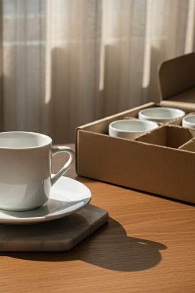 Regna Home Tesla 6 Kişilik Türk Kahvesi Fincan Takımı EV-12-KFT-TES