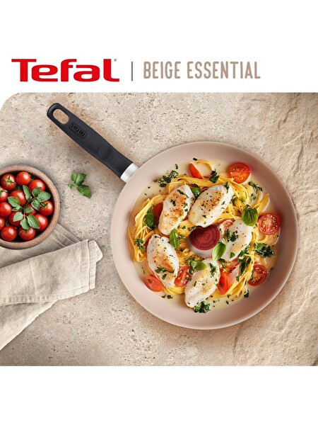 Tefal Beige Essential Mineralia 24-28 CM Yapışmaz Kaplama İndüksiyon Tabanlı 2'li Tava Seti