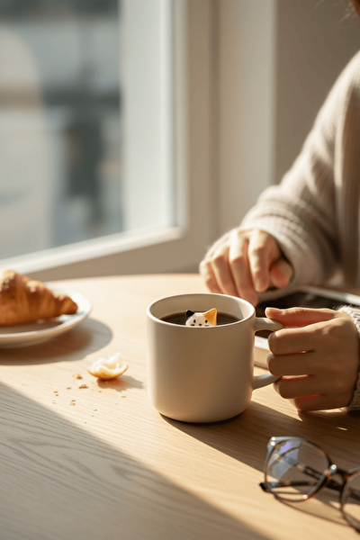 Mithra Life MIT1270 Kedi Figürlü 250 ML Seramik Kupa Bardak