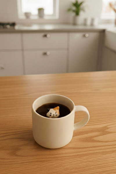 Mithra Life MIT1270 Kedi Figürlü 250 ML Seramik Kupa Bardak