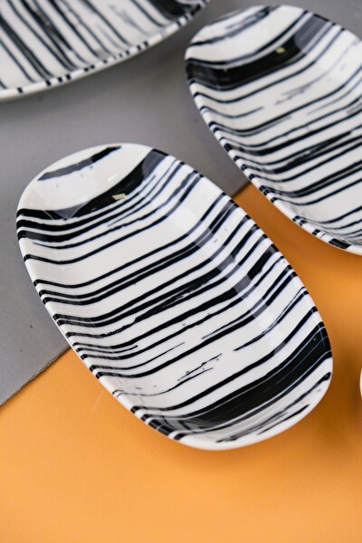 Tabak Evi Porselen Sidereal Oval Kayık Tabak 15x8.5x2 CM - 4 Parça