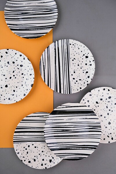 Tabak Evi Porselen Sidereal Karma Pasta Tabağı Seti 19.50 CM - 6 Parça