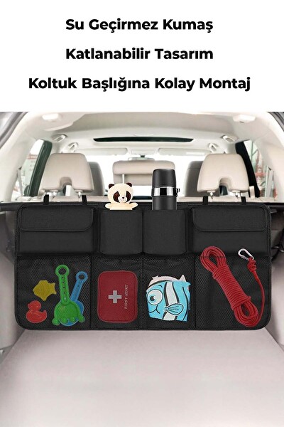 Pikas Araba Bagaj Organizer Koltuk Arkası Araç Eşya Düzenleyici Oto Bagaj Çantası EX-44 8 Cepli