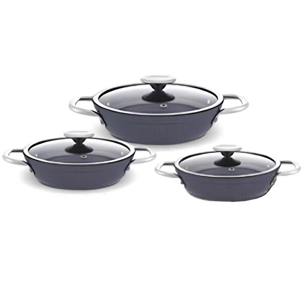 Fms GM5001 Gri Mercan 6 Parça Granit Omlet Set