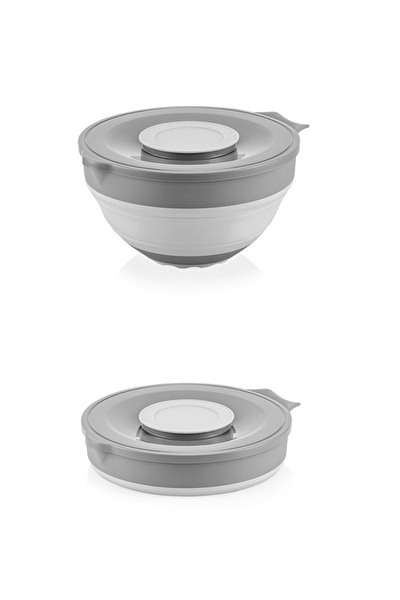 Mithra Life MIT1285 Katlanabilir Silikon Gri 3.25 LT Saklama Kabı