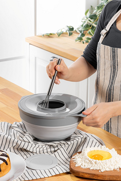 Mithra Life MIT1285 Katlanabilir Silikon Gri 3.25 LT Saklama Kabı