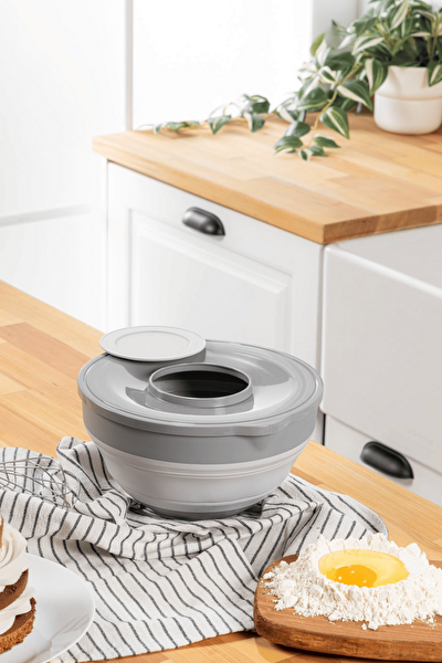 Mithra Life MIT1285 Katlanabilir Silikon Gri 3.25 LT Saklama Kabı