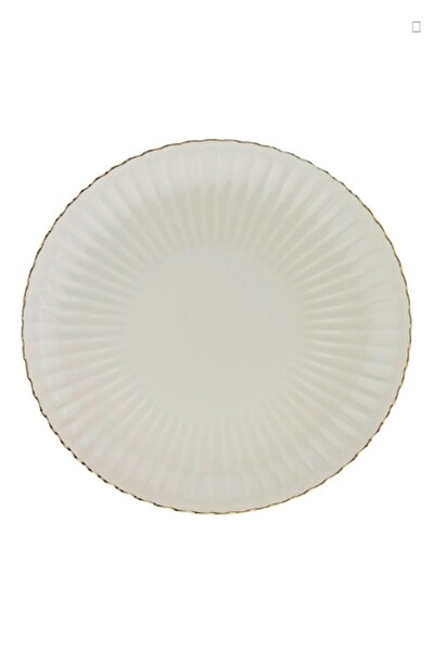 Kütahya Porselen Bone Luz Altın File Servis Tabağı 27 CM - Tekli