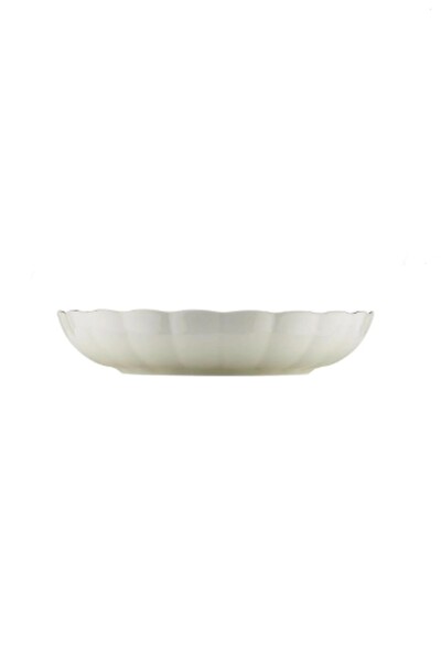Kütahya Porselen Bone Luz Altın File Çukur Tabak 20 CM - 2 Parça