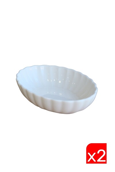 Kütahya Porselen BNLZF15OKS00 Bone Luz Krem Oval Kayık 14.5x10x3.5 CM 2'li