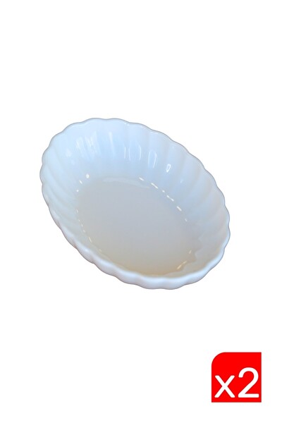Kütahya Porselen BNLZF15OKS00 Bone Luz Krem Oval Kayık 14.5x10x3.5 CM 2'li