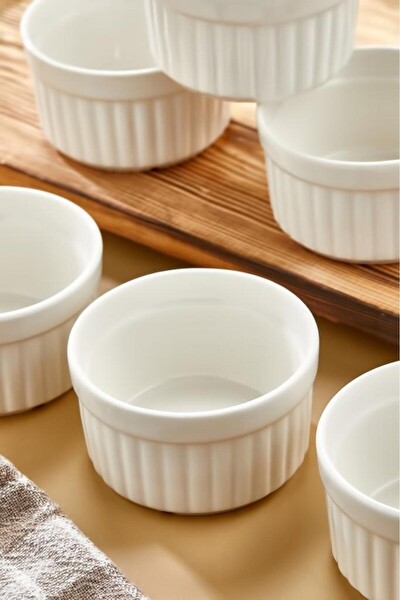 Cooker 6’lı 9 CM Porselen Çerez Sufle Kabı ve Sunum Kasesi CKR4036