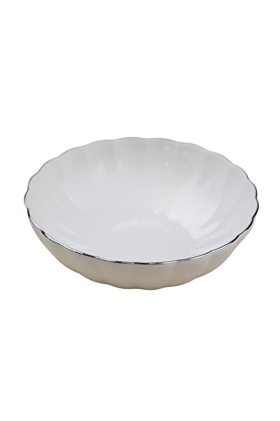 Kütahya Porselen Bone Luz Platin Fileli Çorba Kasesi 15 CM Tekli