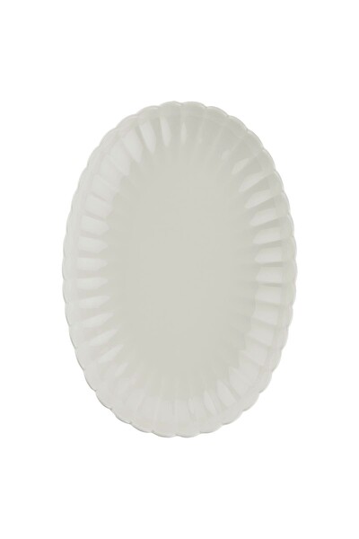 Kütahya Porselen Bone Luz Krem Kayık Tabak 24x17x3 CM Tekli BNLZF24KY00