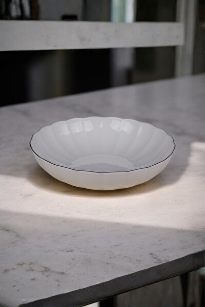 Kütahya Porselen Bone Luz Platin Fileli Bowl Kase 25x6CM - 2000ML - 6 Parça - BNLZF25KS00
